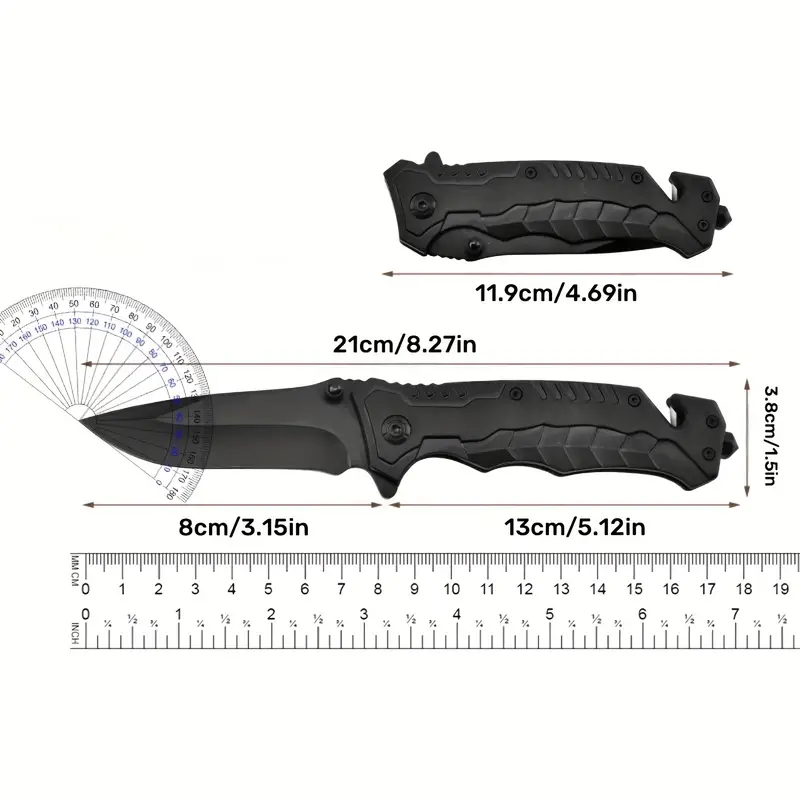 Ultimate Survival Pocket Knife | Stainless Steel Blade with Serrated Edge & Glass Breaker