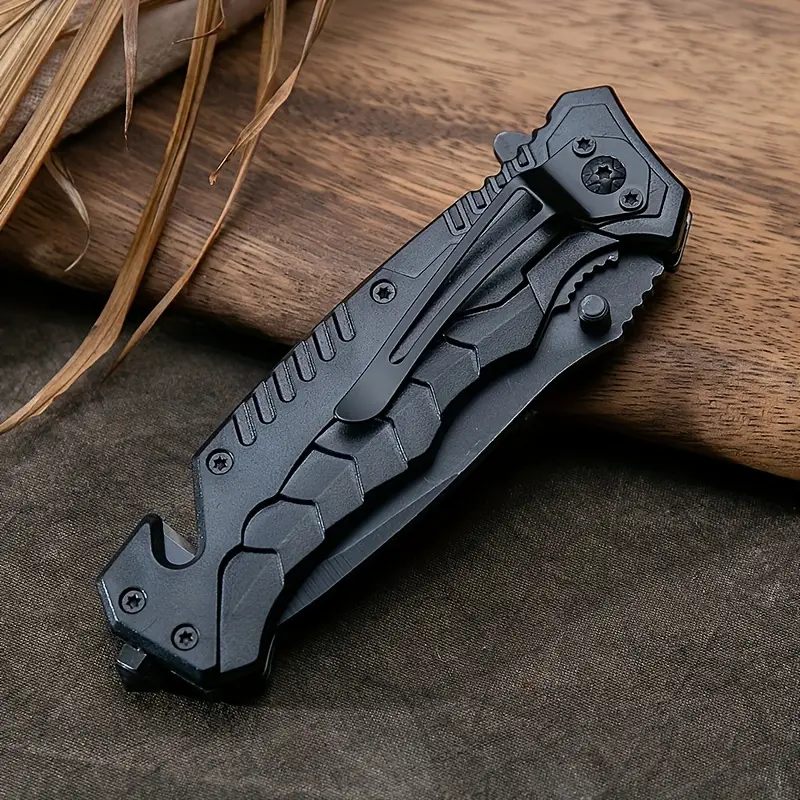 Ultimate Survival Pocket Knife | Stainless Steel Blade with Serrated Edge & Glass Breaker