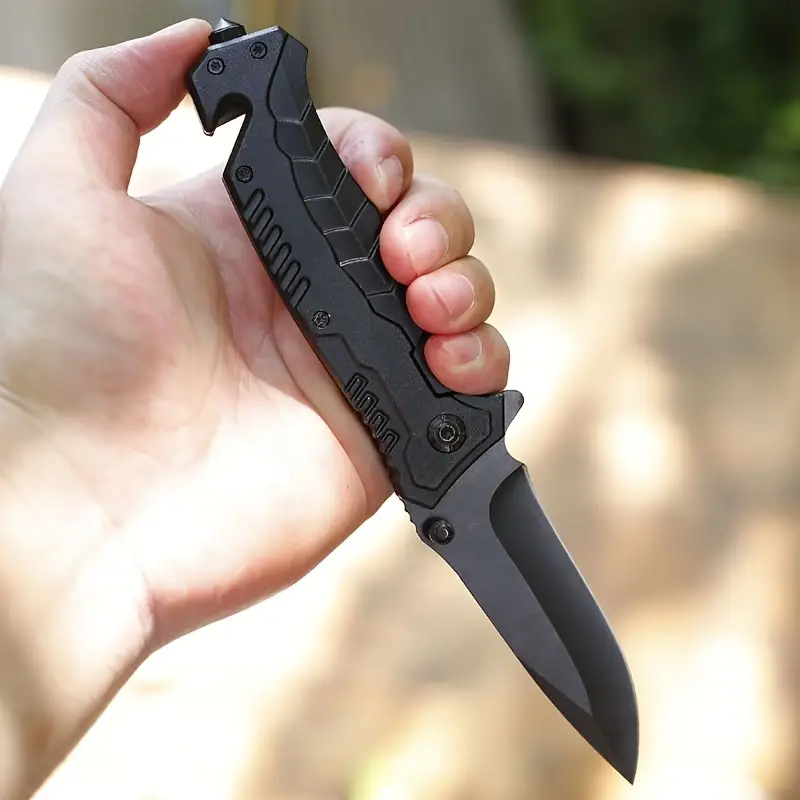 Ultimate Survival Pocket Knife | Stainless Steel Blade with Serrated Edge & Glass Breaker